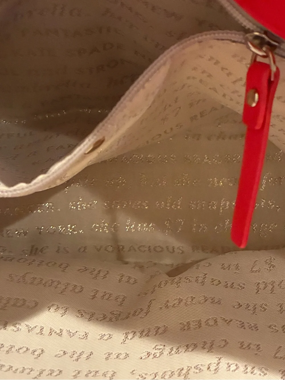 kate spade Quilted Red Tote with Chain-Detail Handles